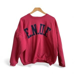 Vintage e.n.u.f. Internationale USA Crewneck Sweatshirt Red 90s Made in USA